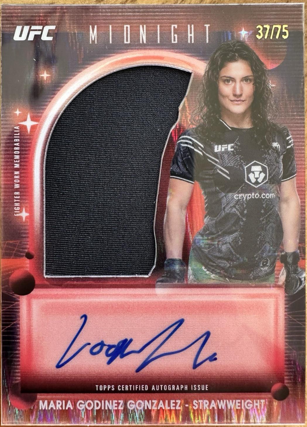Maria Godinez Gonzalez 2025 Topps Midnight UFC Relic Autographs #VRA-LP Dusk