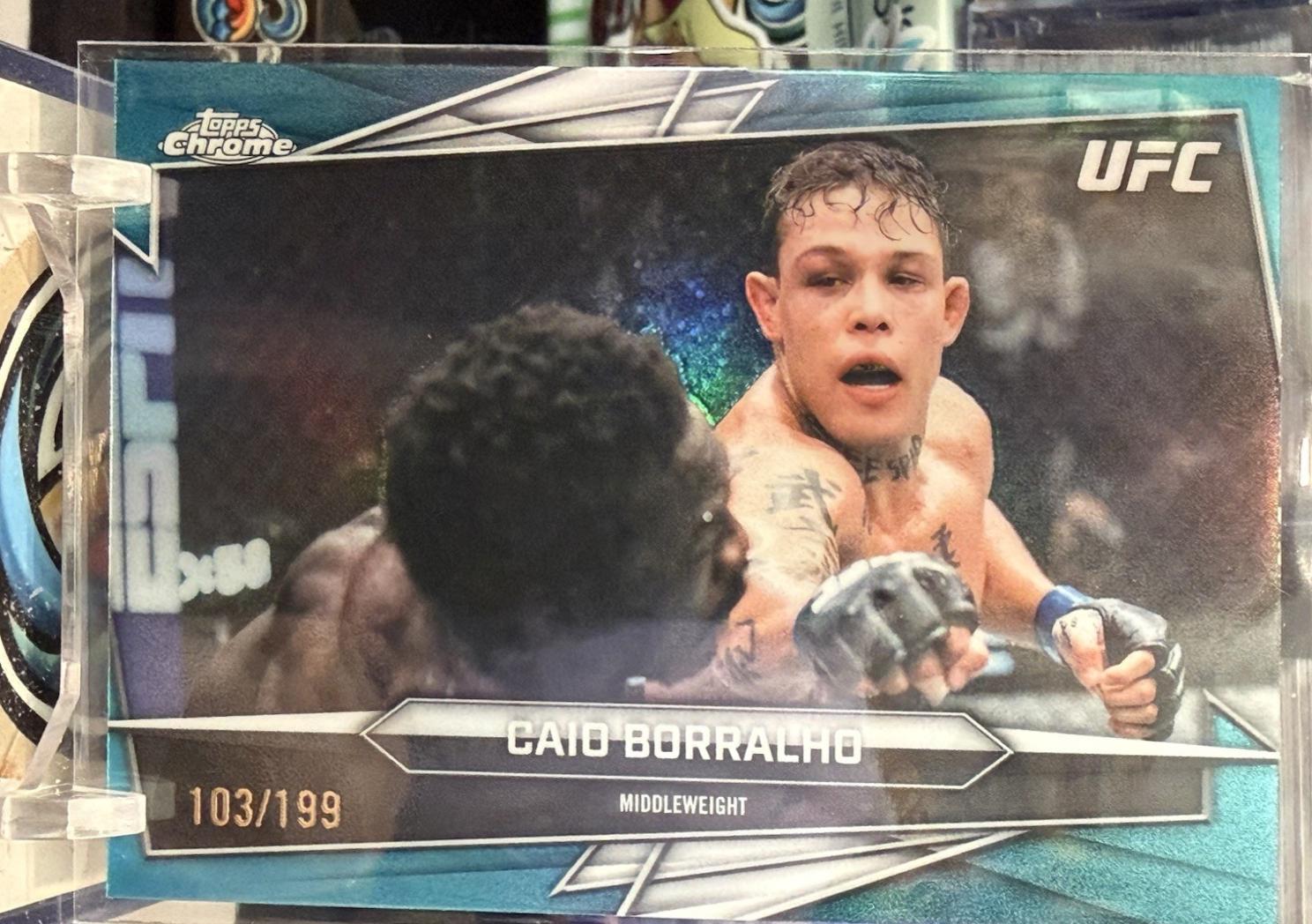 Caio Borralho 2026 Topps Chrome UFC Base #76 Aqua Refractor