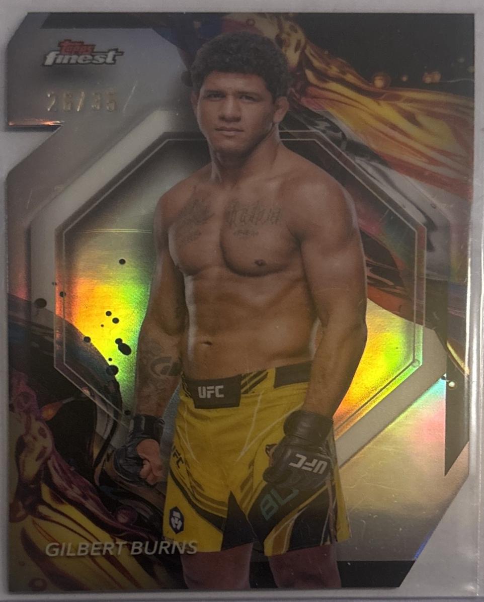Gilbert Burns 2024 Topps Finest UFC Base Uncommon #188 Die-Cut Refractor