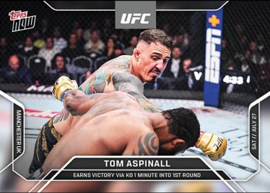 Tom Aspinall Topps Now UFC Base #15 Purple
