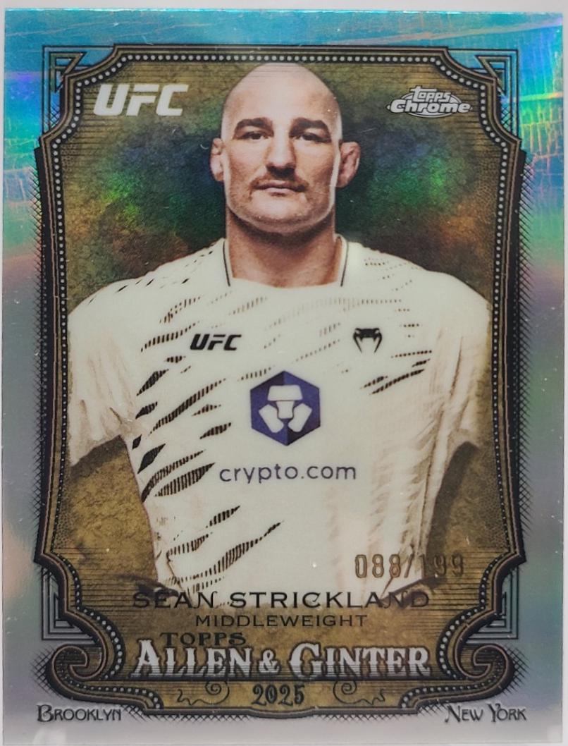 Sean Strickland 2026 Topps Chrome UFC Allen & Ginter #AG-4 Aqua Refractor