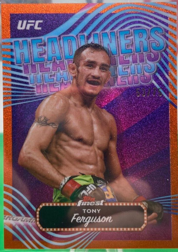 Tony Ferguson 2024 Topps Finest UFC Headliners #HDL-25 Yellow Glitter Refractor
