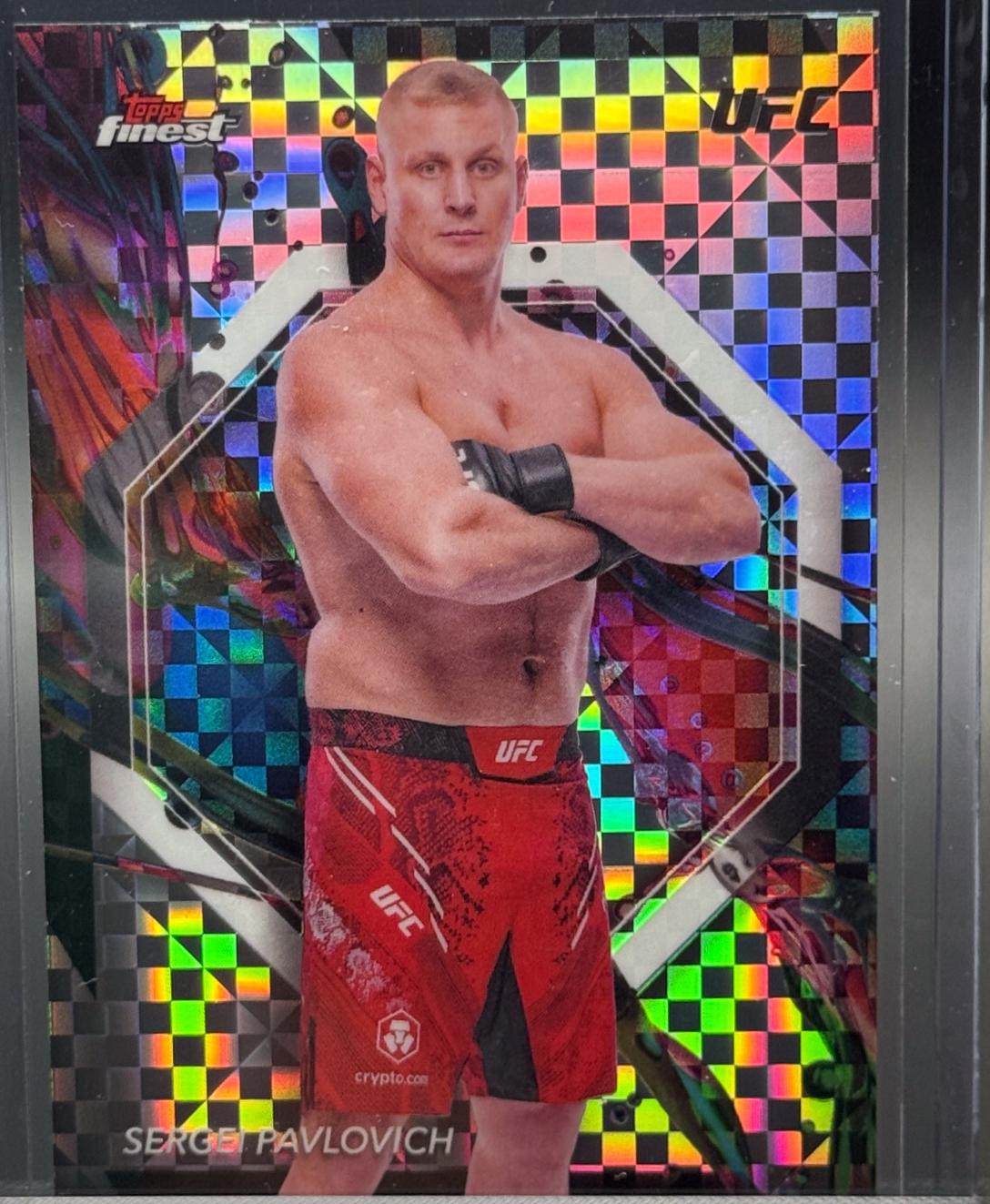 Sergei Pavlovich 2024 Topps Finest UFC Base Common #88 Checkerboard Refractor