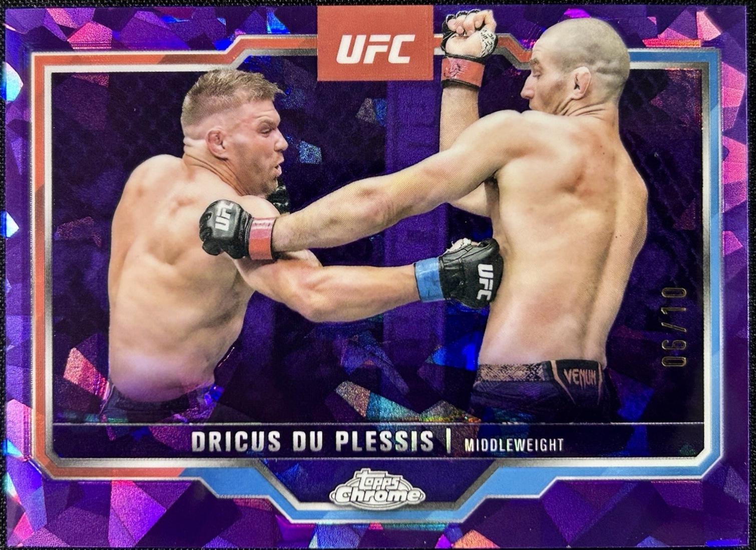 Dricus Du Plessis 2025 Topps Chrome UFC Base #137 Purple Geometric Refractor