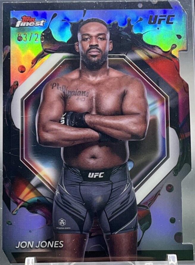 Jon Jones 2024 Topps Finest UFC Base Rare #214 Die-Cut Refractor