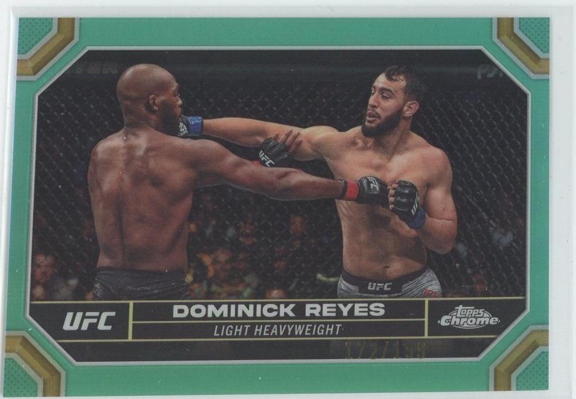 Dominick Reyes 2024 Topps Chrome UFC Base #61 Aqua Refractor