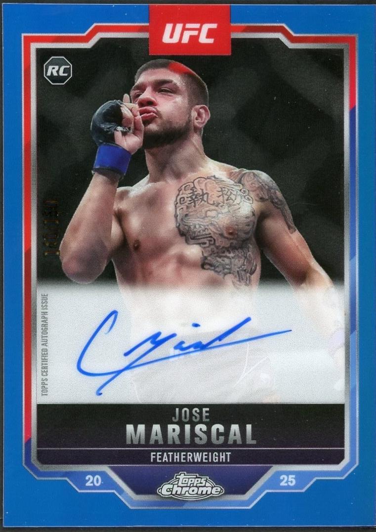 Jose Mariscal 2025 Topps Chrome UFC Chrome Rookie Autographs #CRA-CM Blue Refractor