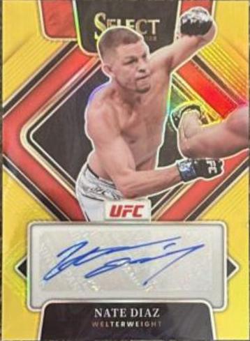 Nate Diaz 2022 Panini Select UFC Signatures #19 Gold