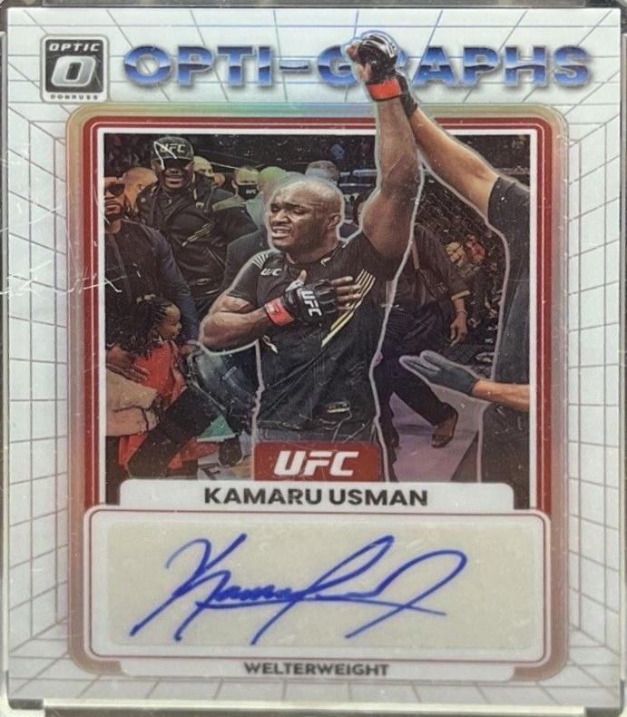 Kamaru Usman 2023 Panini Donruss Optic UFC Opti-Graphs #13 Autograph