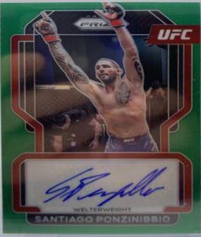 Santiago Ponzinibbio 2022 Panini Prizm UFC Signatures #24 Green