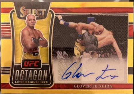 Glover Teixeira 2022 Panini Select UFC Octagon Action Signatures #27 Gold