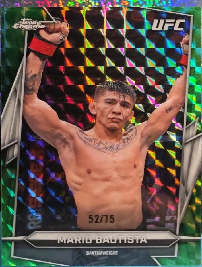 Mario Bautista 2026 Topps Chrome UFC Base #62 Green Geometric Refractor