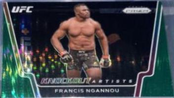 Francis Ngannou 2021 Panini Prizm UFC Knockout Artists #25 Green Pulsar