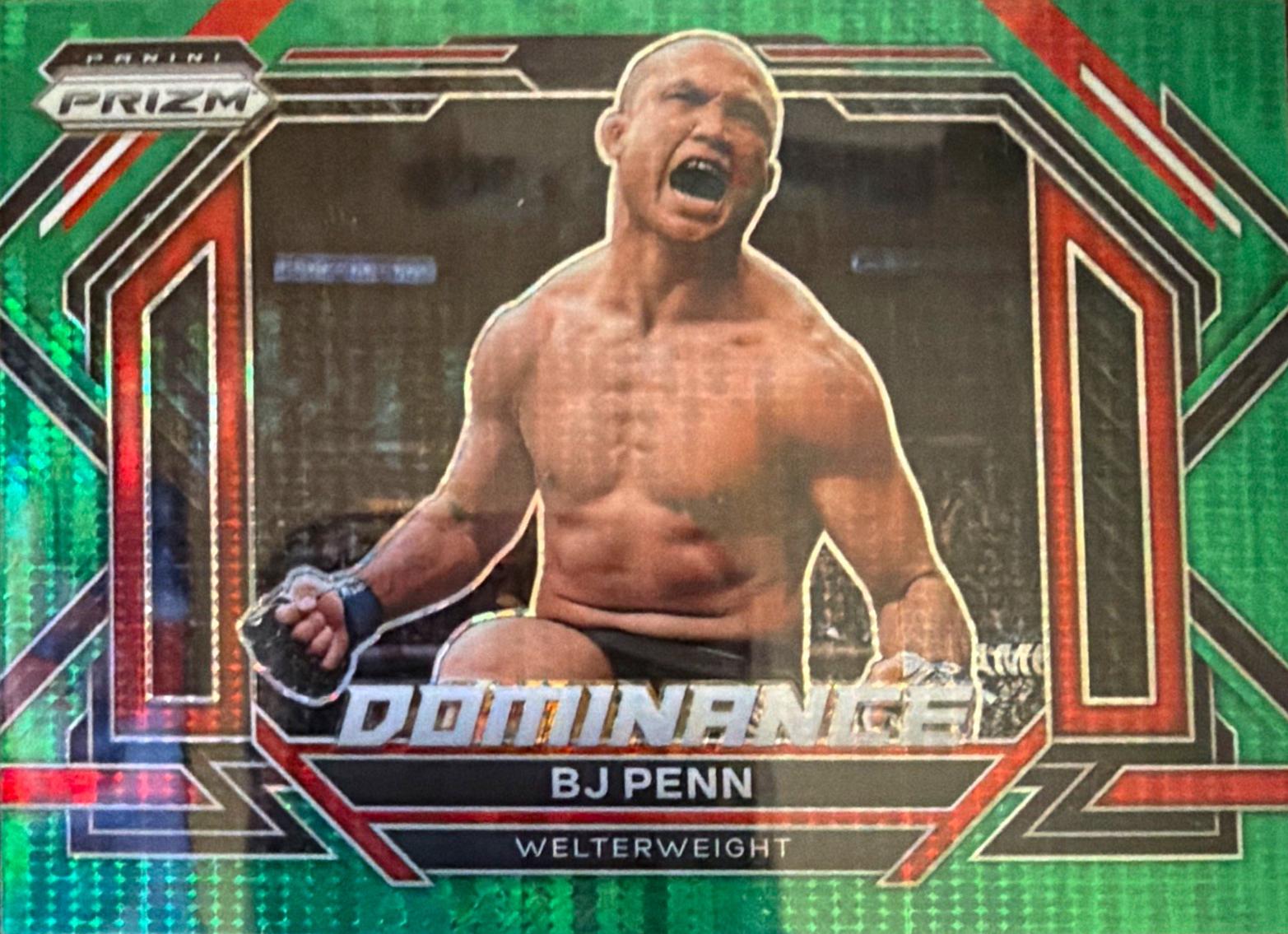 BJ Penn 2023 Panini Prizm UFC Dominance #23 Green Pulsar