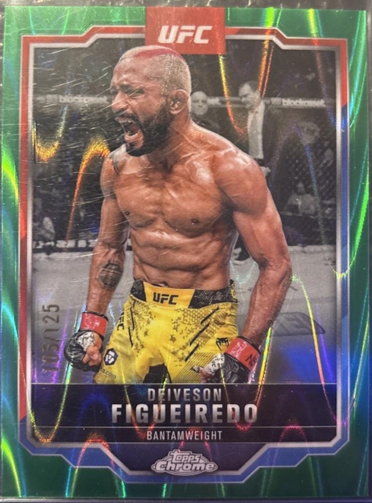 Deiveson Figueiredo 2025 Topps Chrome UFC Base #186 Green Wave