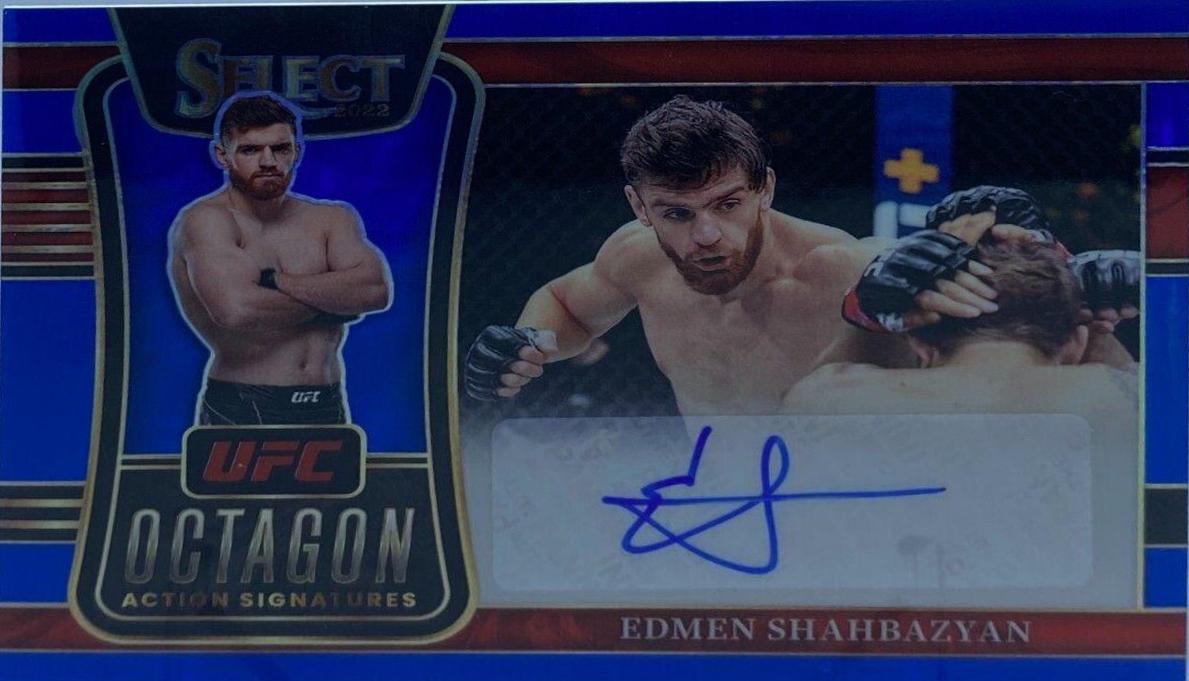 Edmen Shahbazyan 2022 Panini Select UFC Octagon Action Signatures #22 Blue