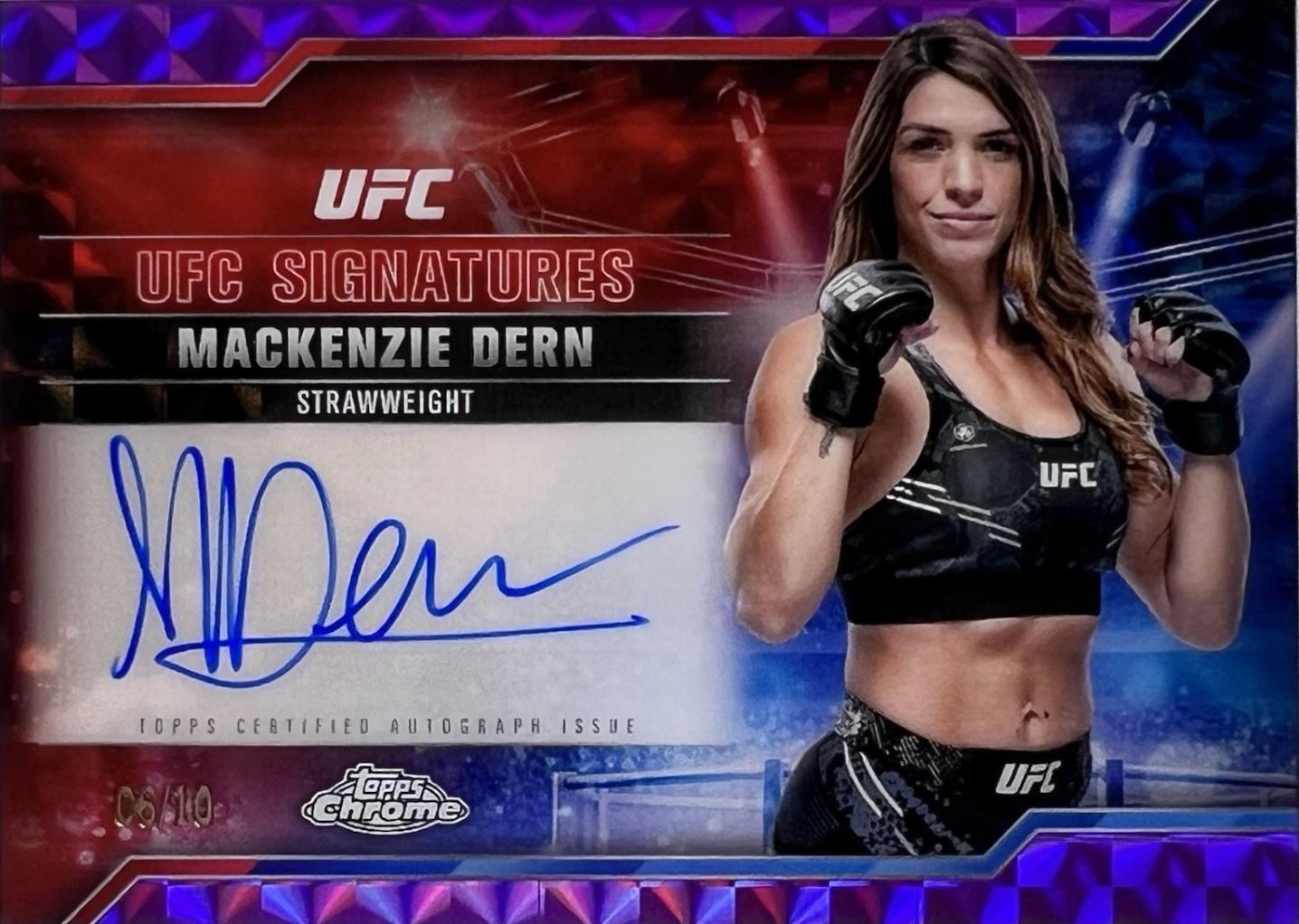 Mackenzie Dern 2025 Topps Chrome UFC UFC Signatures #SIG-MD Geometric Purple Refractor