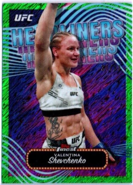 Valentina Shevchenko 2024 Topps Finest UFC Headliners #HDL-14 Green Shimmer Refractor