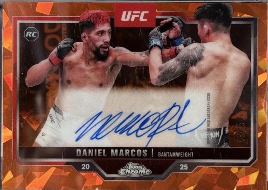 Daniel Marcos 2025 Topps Chrome UFC Chrome Rookie Autographs #CRA-DM Orange Refractor