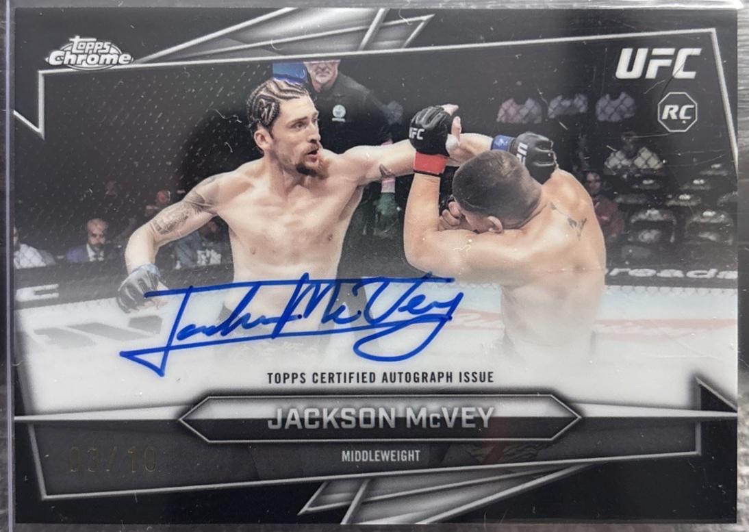 Jackson McVey 2026 Topps Chrome UFC Base Autographs #BAV-JV Black Refractor