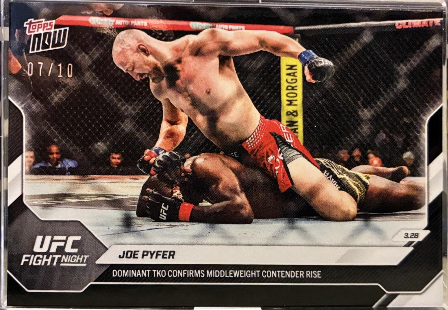Joe Pyfer Topps Now UFC Base #10 Black Foil