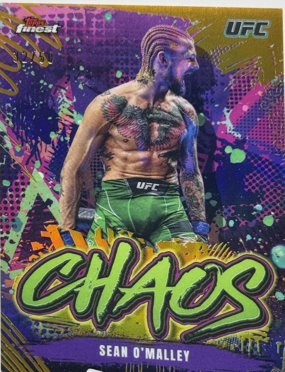 Sean O'Malley 2024 Topps Finest UFC Chaos #CHA-21 Gold Refractor