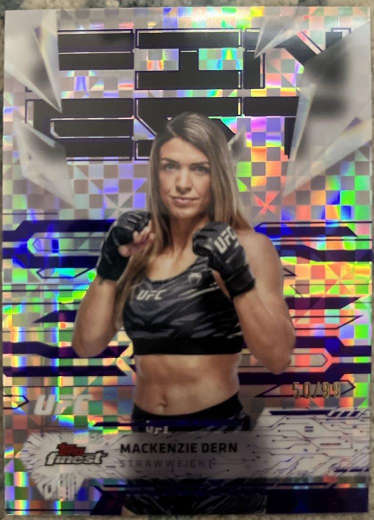Mackenzie Dern 2025 Topps Finest UFC Base Uncommon #155 Purple Checkerboard Refractor