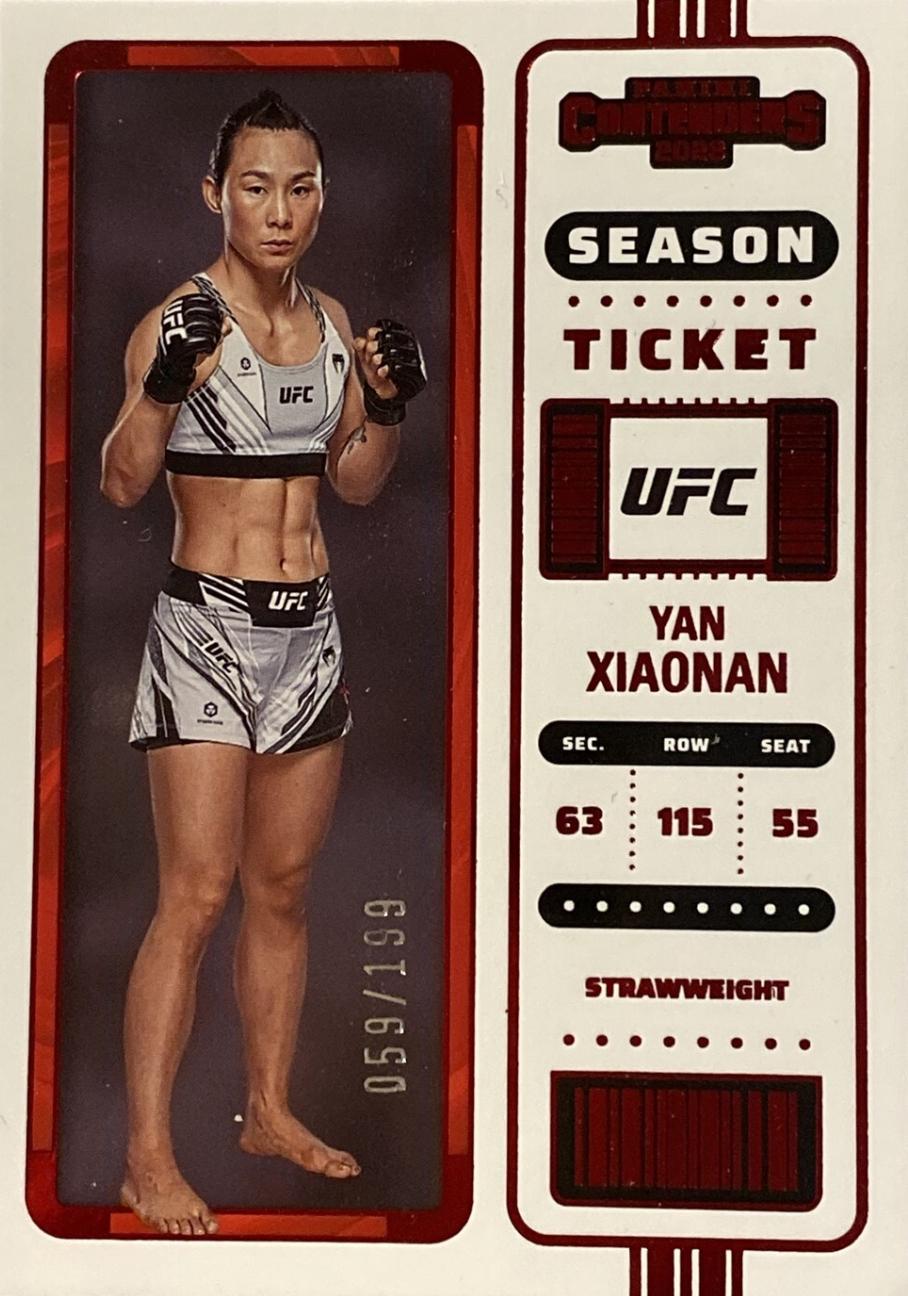Yan Xiaonan 2023 Panini Chronicles UFC Base Contenders Season Ticket #104 Red