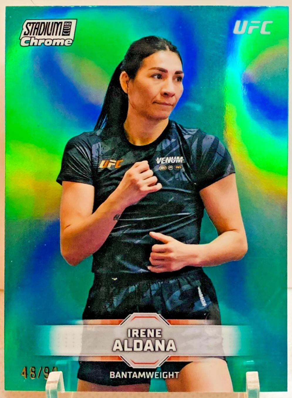 Irene Aldana 2026 Topps Stadium Club UFC Chrome Base #CB-97 Turquoise Refractor