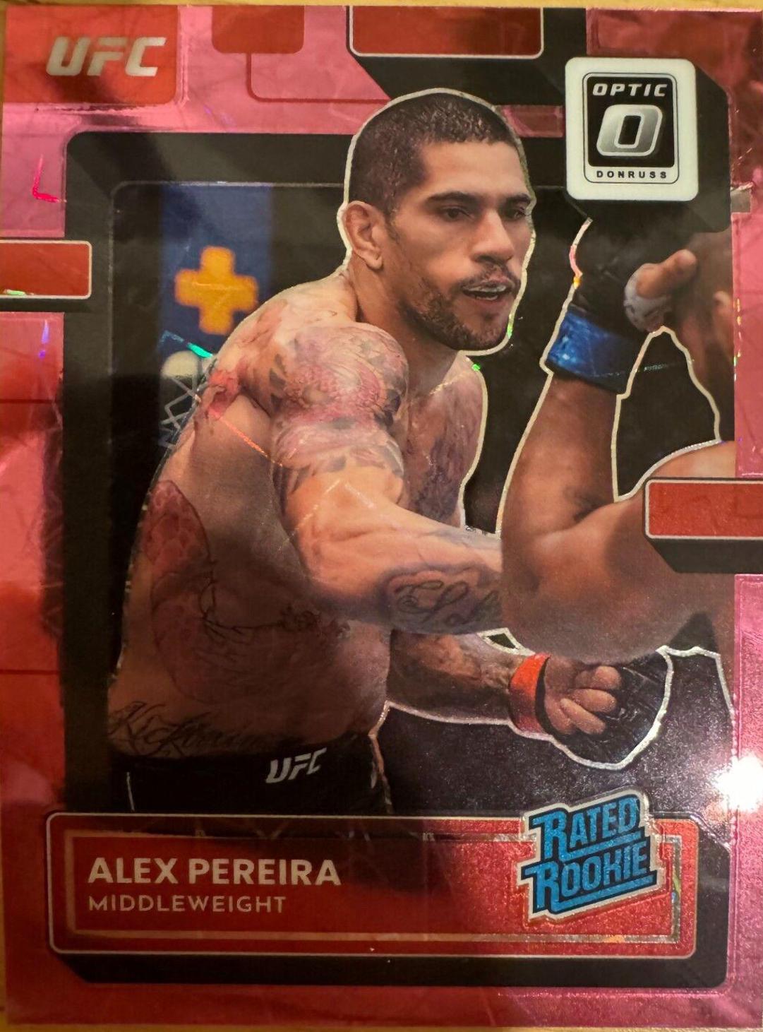 Alex Pereira 2023 Panini Donruss Optic UFC Base #108 Pink Velocity