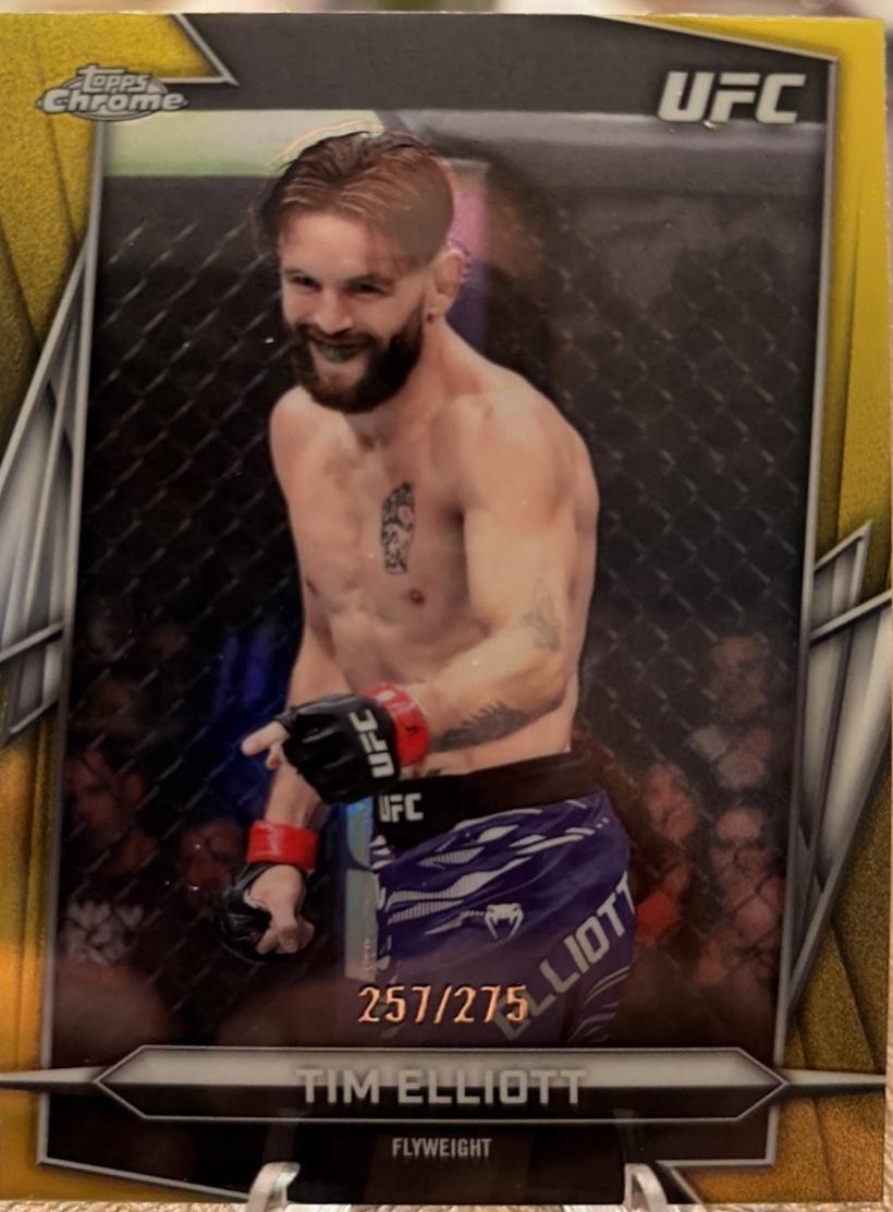 Tim Elliott 2026 Topps Chrome UFC Base #142 Yellow Refractor
