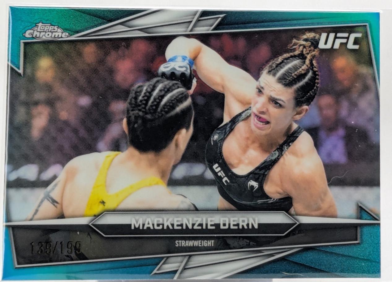 Mackenzie Dern 2026 Topps Chrome UFC Base #185 Aqua Refractor