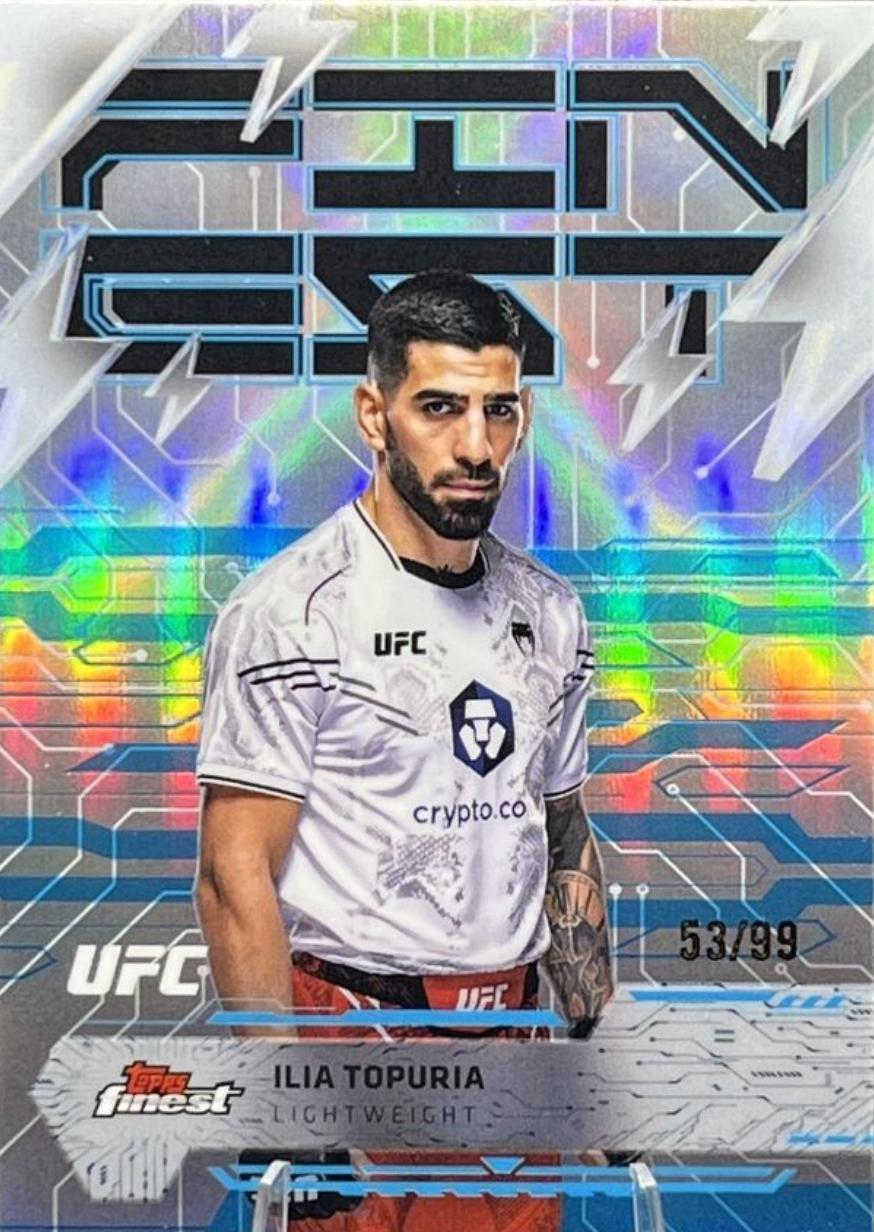 Ilia Topuria 2025 Topps Finest UFC Base Rare #241 Blue Refractor