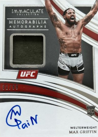 Max Griffin 2022 Panini Immaculate UFC Rookie Memorabilia Autographs #108 Acetate FOTL