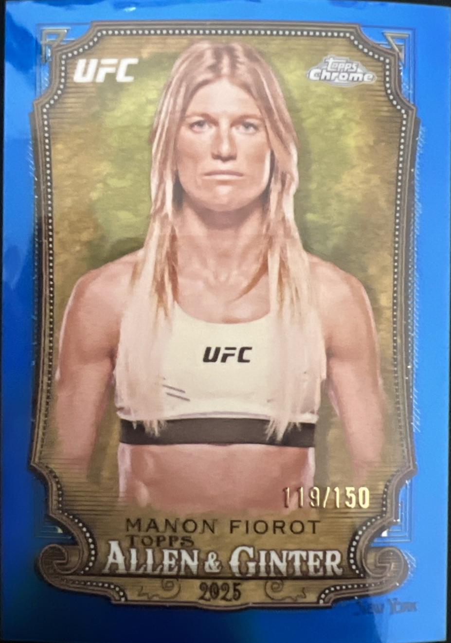 Manon Fiorot 2025 Topps Chrome UFC Allen & Ginter #AAG-9 Blue Refractor