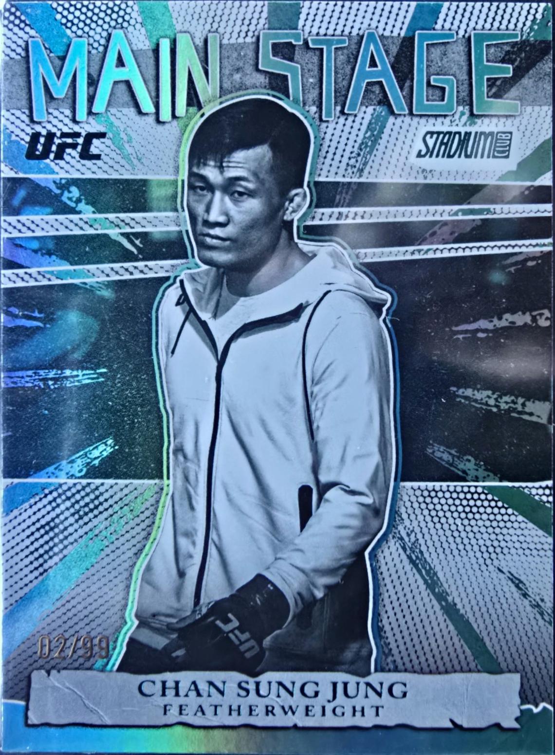 Chan Sung Jung 2026 Topps Stadium Club UFC Main Stage #MS-12 Gold Rainbow Foilboard