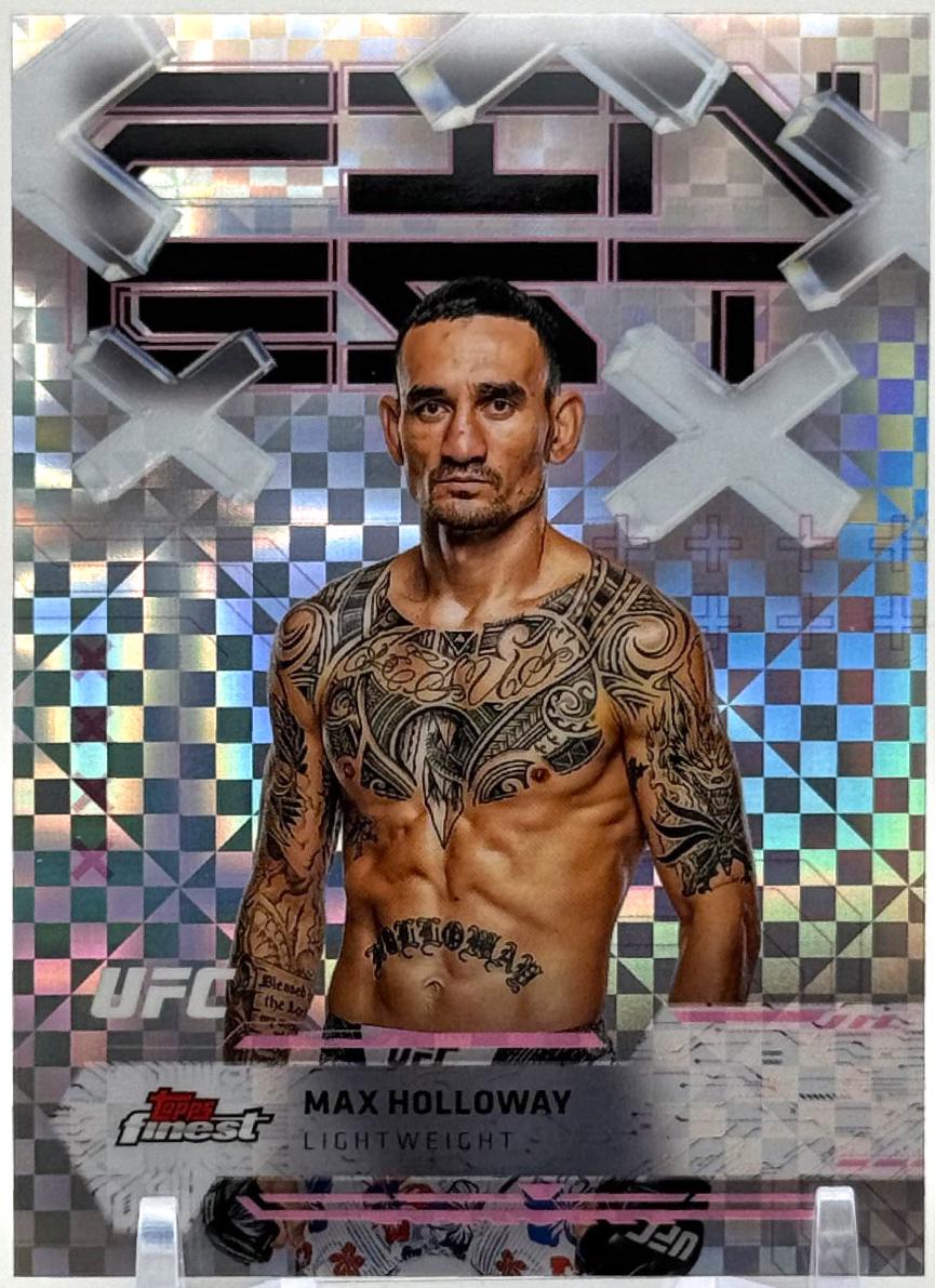Max Holloway 2025 Topps Finest UFC Base Common #45 Checkerboard Refractor