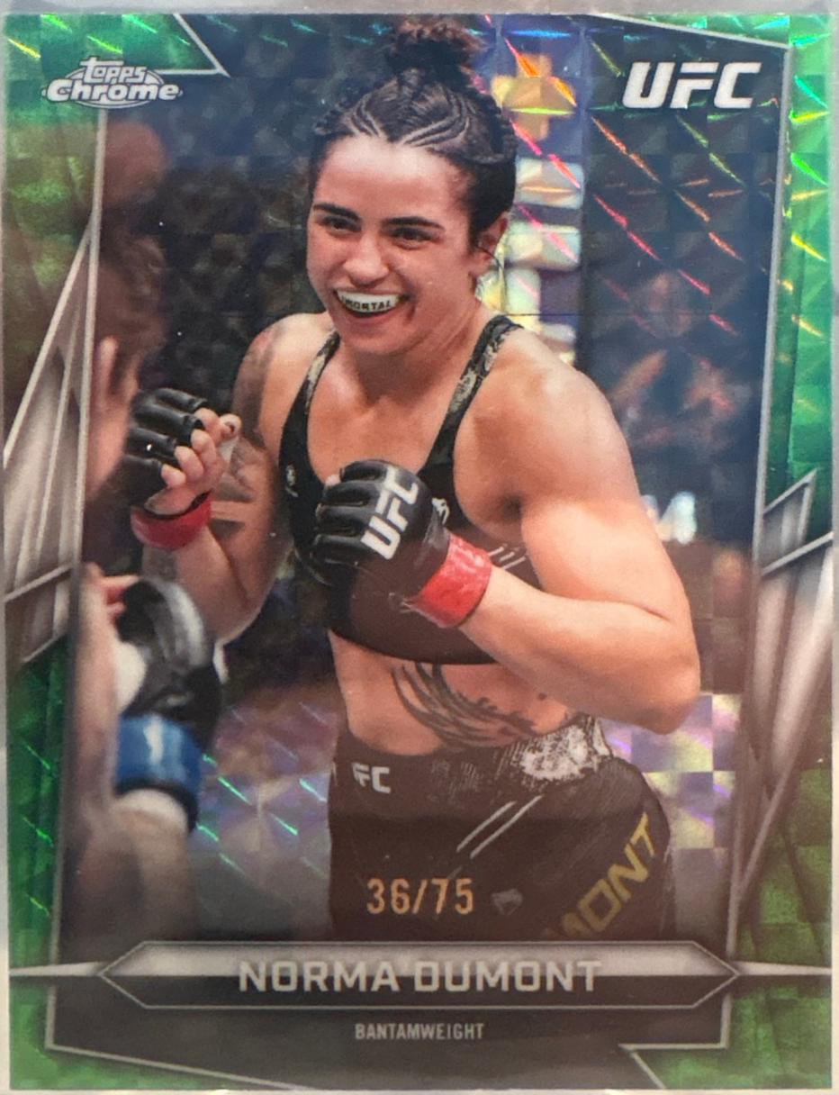 Norma Dumont 2026 Topps Chrome UFC Base #68 Green Geometric Refractor