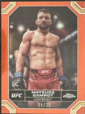Mateusz Gamrot 2024 Topps Chrome UFC Base #126 Orange Refractor