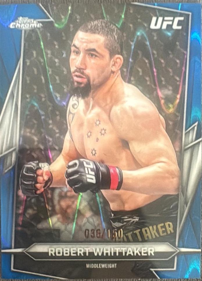 Robert Whittaker 2026 Topps Chrome UFC Base #161 Blue Ray Wave Refractor