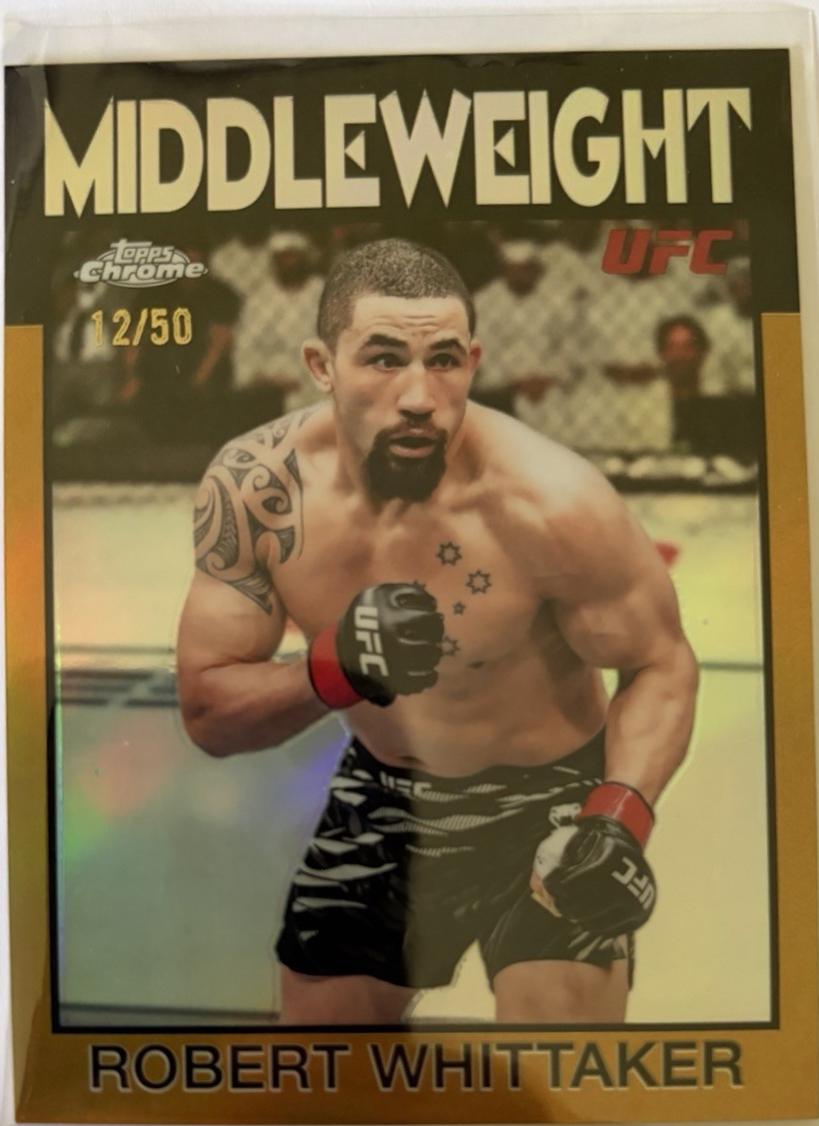 Robert Whittaker 2026 Topps Chrome UFC 1986 Topps #86-2 Gold Refractor