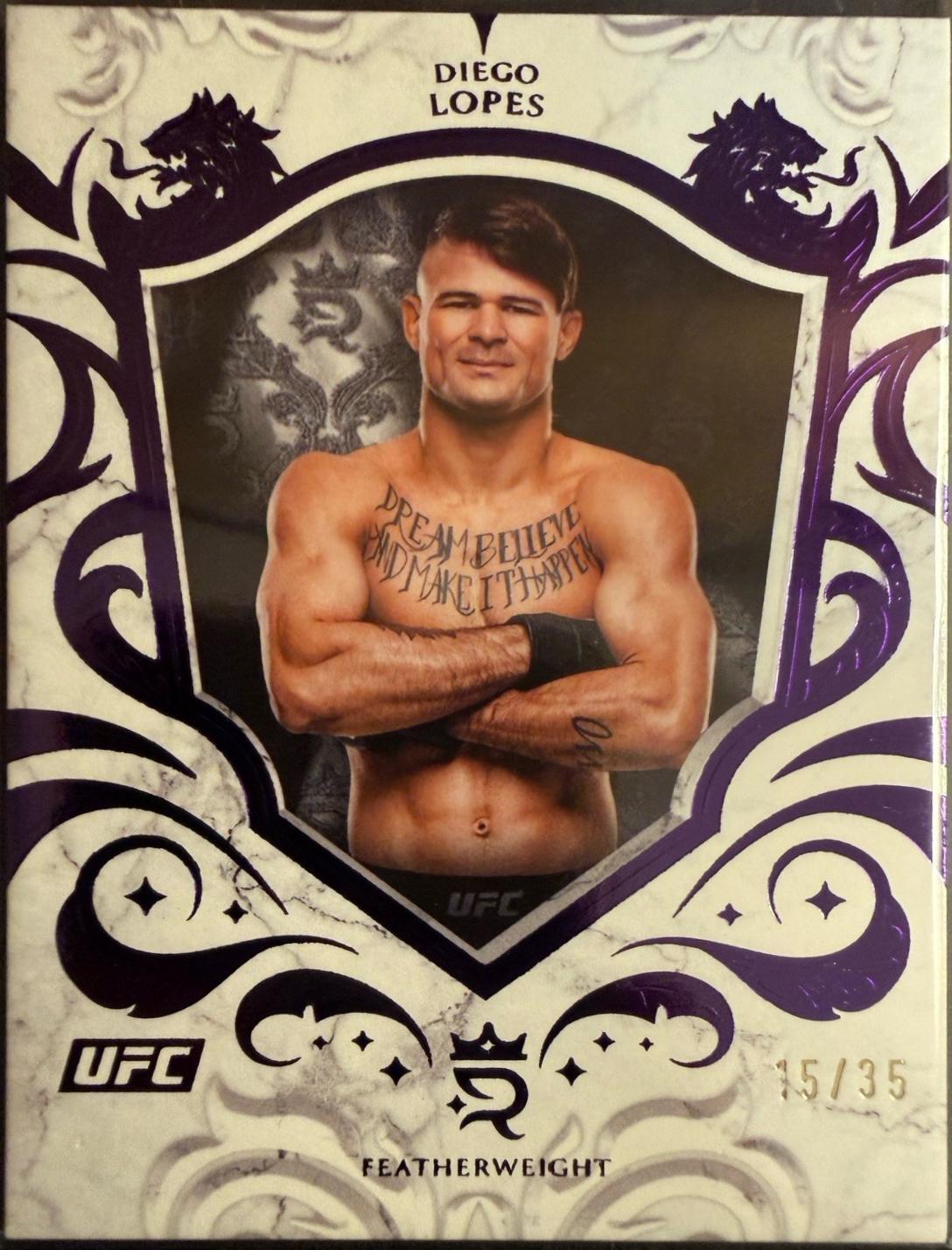 Diego Lopes 2025 Topps Royalty UFC Base #28 Purple