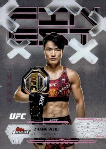 Zhang Weili 2025 Topps Finest UFC Base Common #50 Checkerboard Refractor