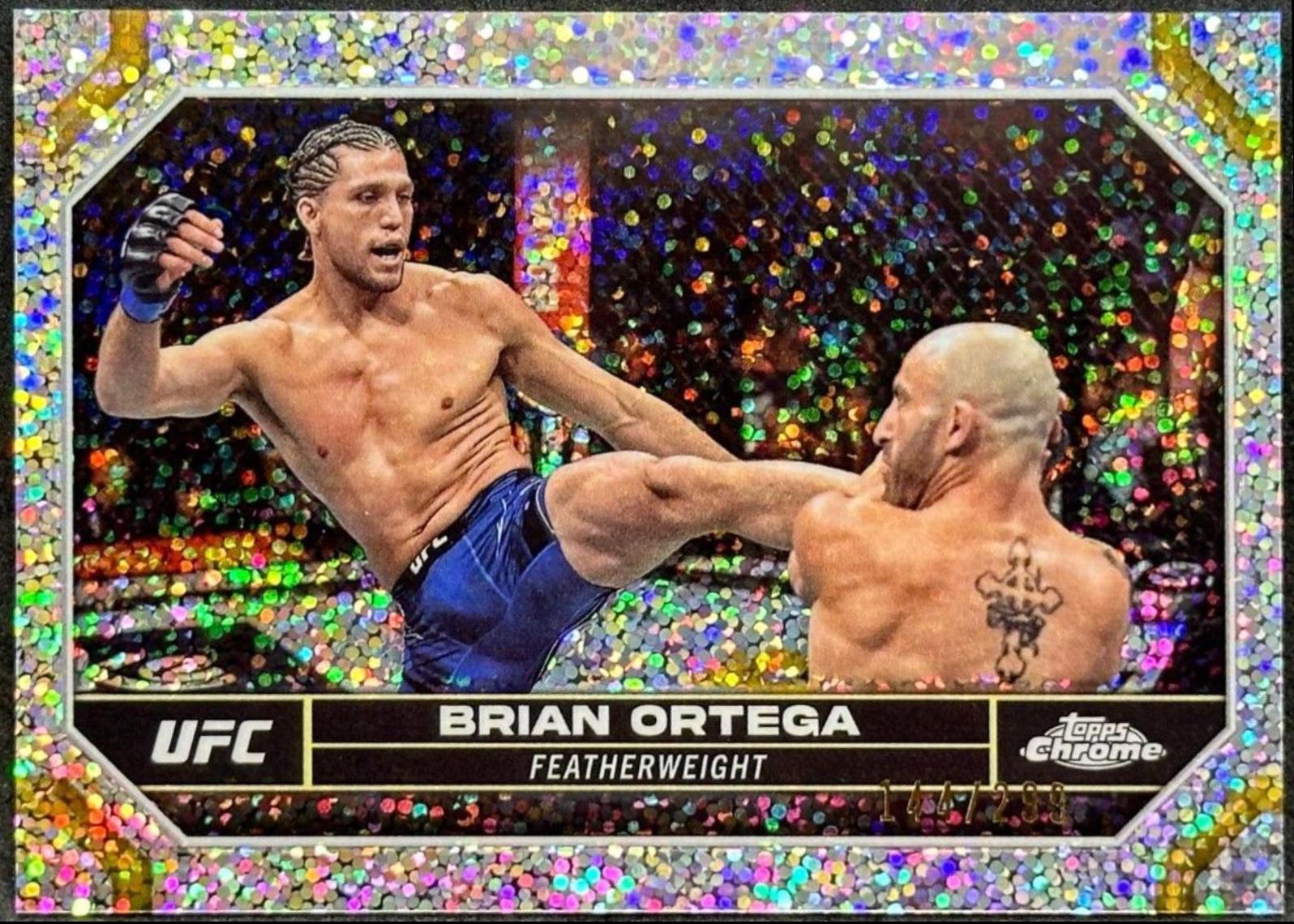 Brian Ortega 2024 Topps Chrome UFC Base #33 Speckle Refractor