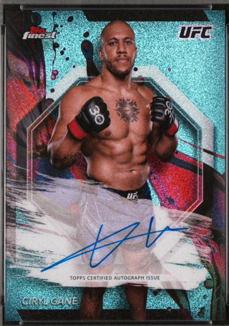 Ciryl Gane 2024 Topps Finest UFC Finest Autographs #FA-CLG Aqua Glitter Refractor