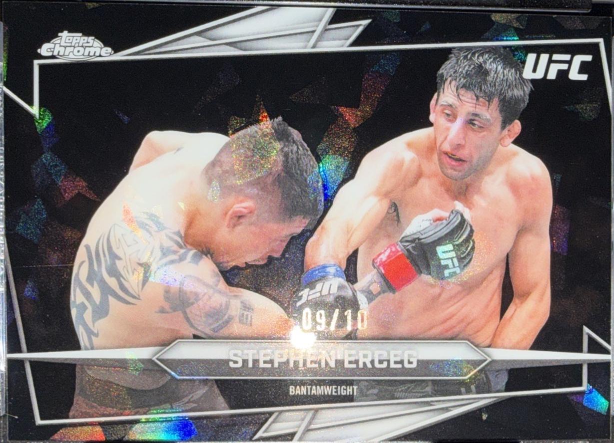 Stephen Erceg 2026 Topps Chrome UFC Base #186 Black Refractor