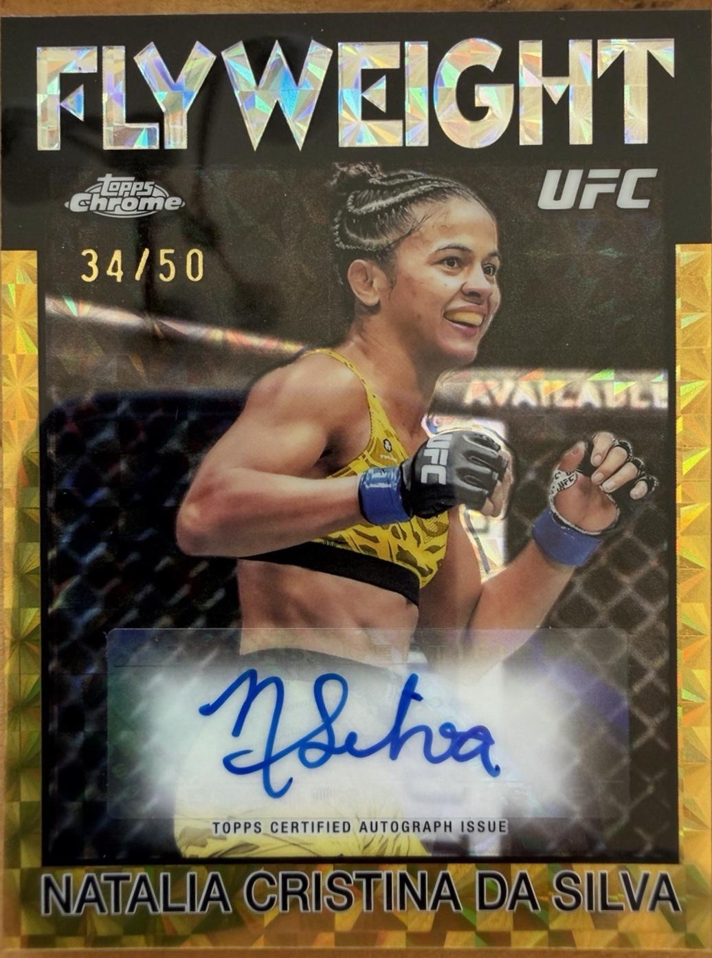 Natalia Silva 2026 Topps Chrome UFC 1986 Topps Signatures #86S-NS Orange Refractor
