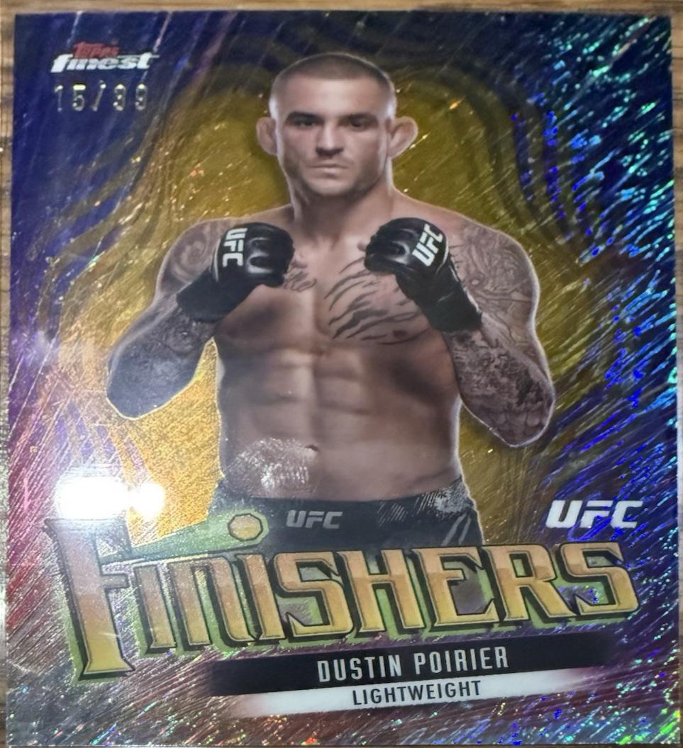 Dustin Poirier 2024 Topps Finest UFC Finishers #FIN-5 Gold Shimmer Refractor