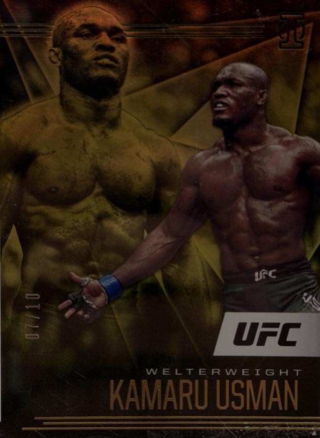 Kamaru Usman 2021 Panini Chronicles UFC Base Illusions #162 Gold
