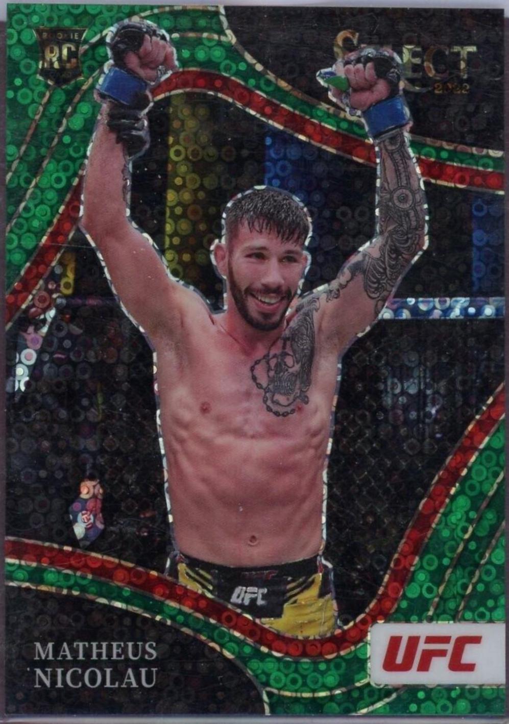 Matheus Nicolau 2022 Panini Select UFC Octagonside #276 Green Disco